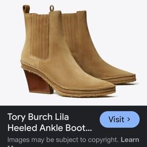 Tory Birch Lila Pull On Ankle Boot in Brown Suede Size 8.5